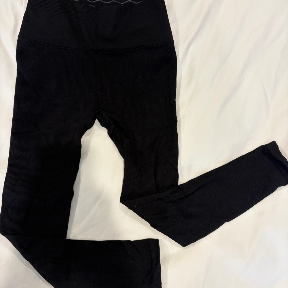Spiritual Gangster Black Ribbed Leggings